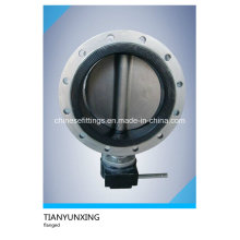 Gearbox Soft Seal PTFE NBR Double Flanged Butterfly Valve